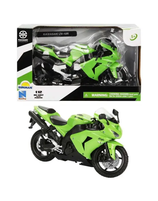 Omarı Yeşil Kawasaki ZX-10R Model Motor 1:12 Ölçekte