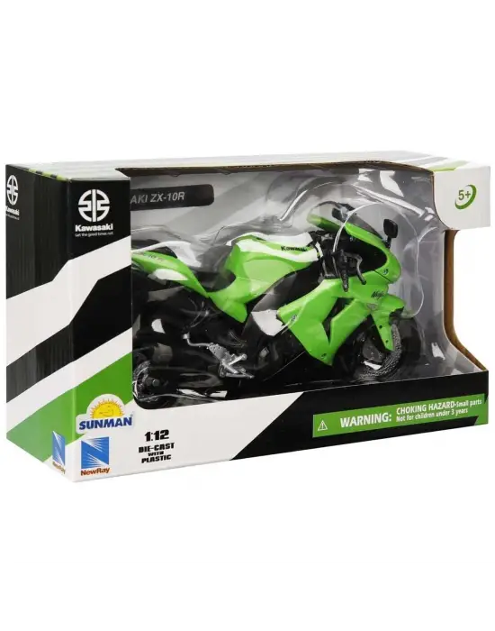 Omarı Yeşil Kawasaki ZX-10R Model Motor 1:12 Ölçekte