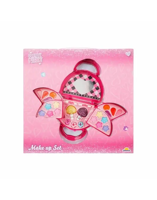 Omarı 3 Katlı Pembe Çantalı Makyaj Seti - Etkileyici Görünüm İçin