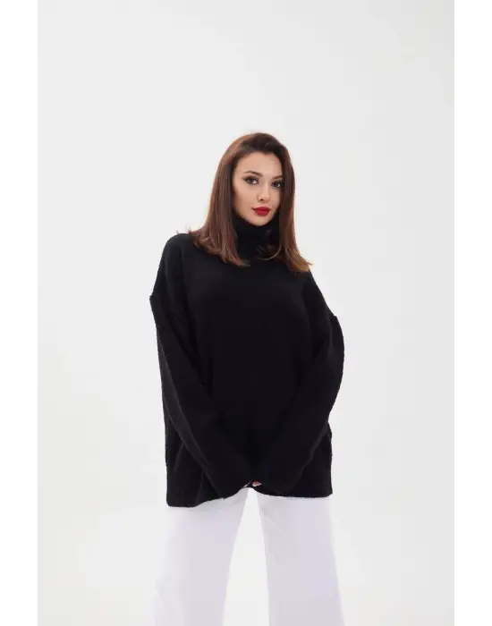 43151 TRİKO BALIKÇI SALAŞ KAZAK-SİYAH