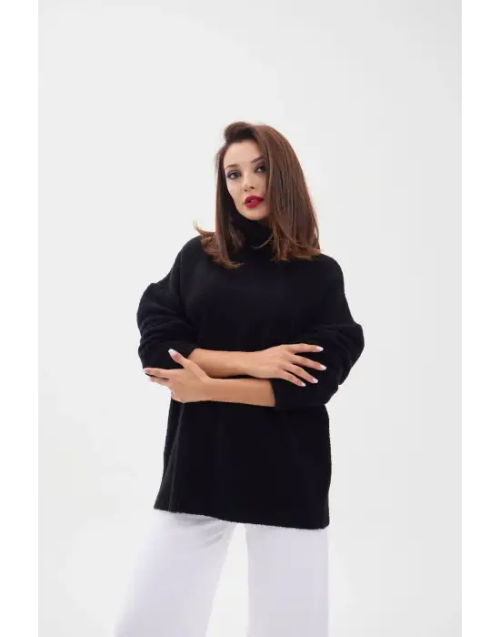 43151 TRİKO BALIKÇI SALAŞ KAZAK-SİYAH