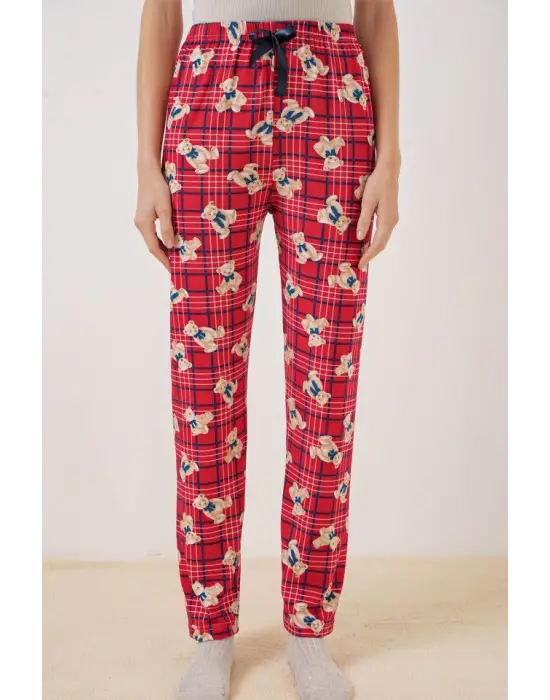 4323 Desenli Pijama Altı - Kırmızı