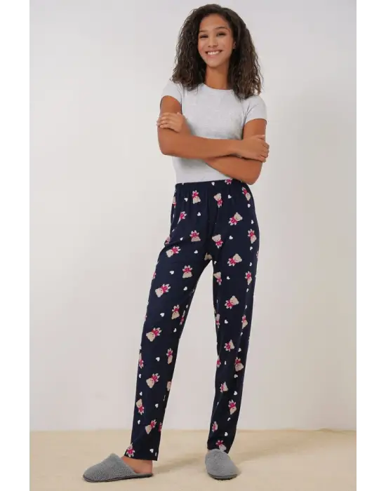 Desenli Pijama Altı Lacivert Kadın Giyim
