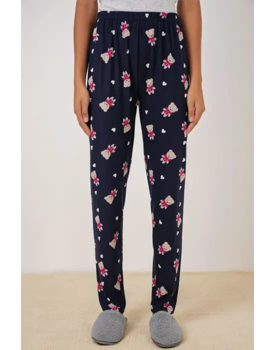 4323 Desenli Pijama Altı - L. Lacivert