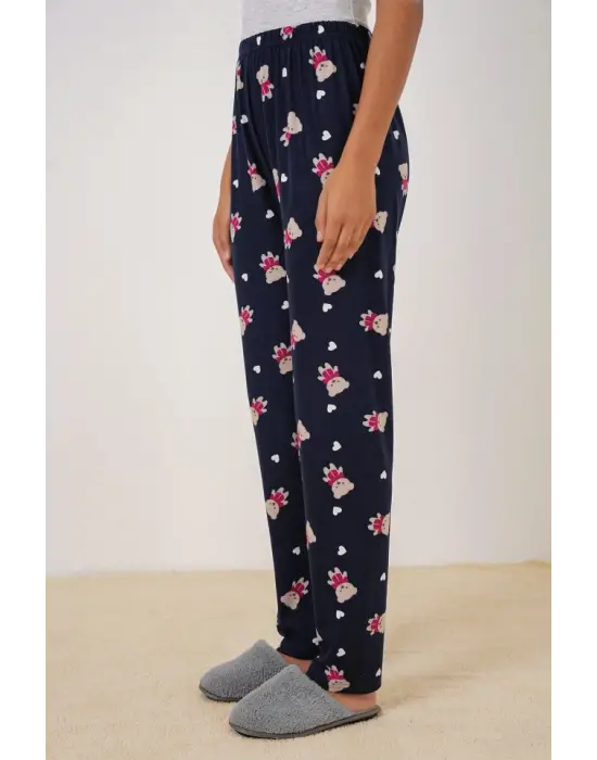 Desenli Pijama Altı Lacivert Kadın Giyim