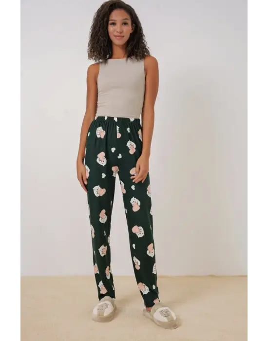 4323 Desenli Pijama Altı - Y.Zümrüt