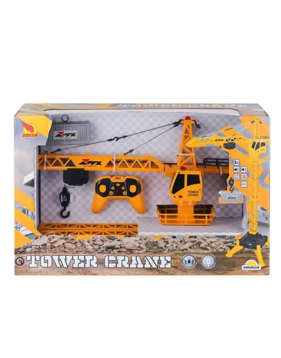 4495 Kumandalı Sesli ve Işıklı İnşaat Vinç  -Sunman