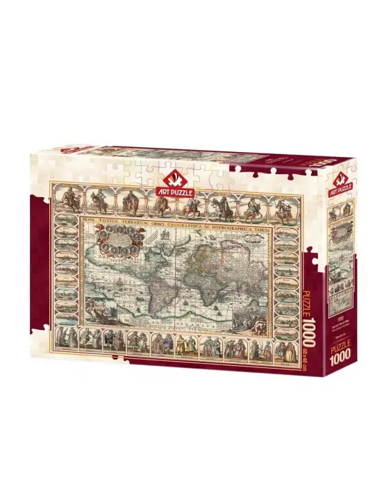 Omarı Eski Dünya Haritası Parça Puzzle