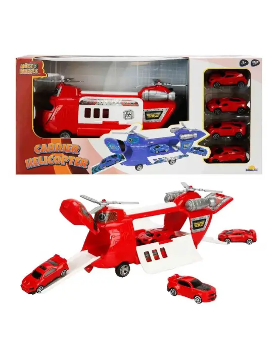 4782 SUN-RYL-MXX-GARAJ SET POLİS AMBULANS ASKER TAŞIYICI HELİKOPTER ARB 3R