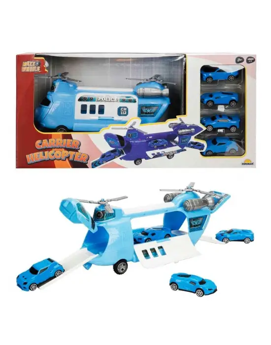 4782 SUN-RYL-MXX-GARAJ SET POLİS AMBULANS ASKER TAŞIYICI HELİKOPTER ARB 3R