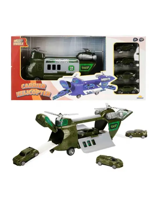 4782 SUN-RYL-MXX-GARAJ SET POLİS AMBULANS ASKER TAŞIYICI HELİKOPTER ARB 3R