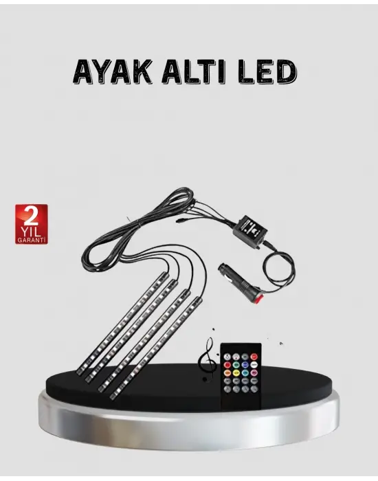 48 Led Araç İçi Rgb Şerit Aydınlatma Müzik Senkron Usb Kumandalı Set
