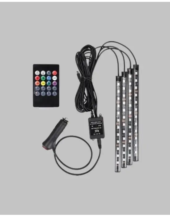 48 Led Araç İçi Rgb Şerit Aydınlatma Müzik Senkron Usb Kumandalı Set