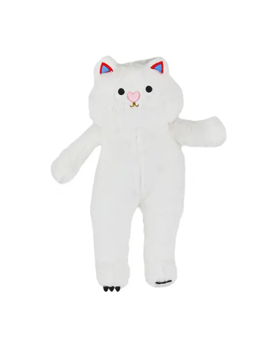 Omarı Torbayla taşınabilir Peluş Kedi Oyuncak - 55 cm Beyaz