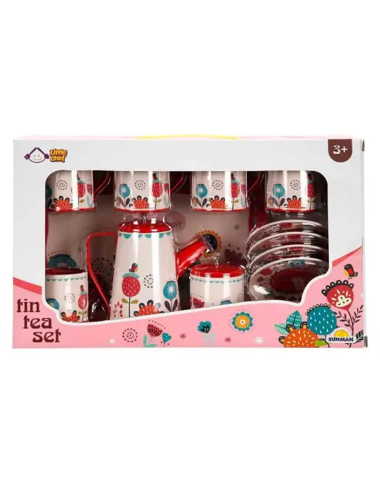 4939 SUN-YFN-LCH-METAL ÇAY SETİ ÇİÇEK DSN 2A 12PRÇ