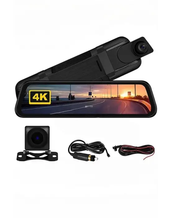 4k Ips Ekran Tam Dokunmatik 9.66” Dikiz Ayna Araç Içi Kamera (4k Ön 1080p Arka) | Carplay