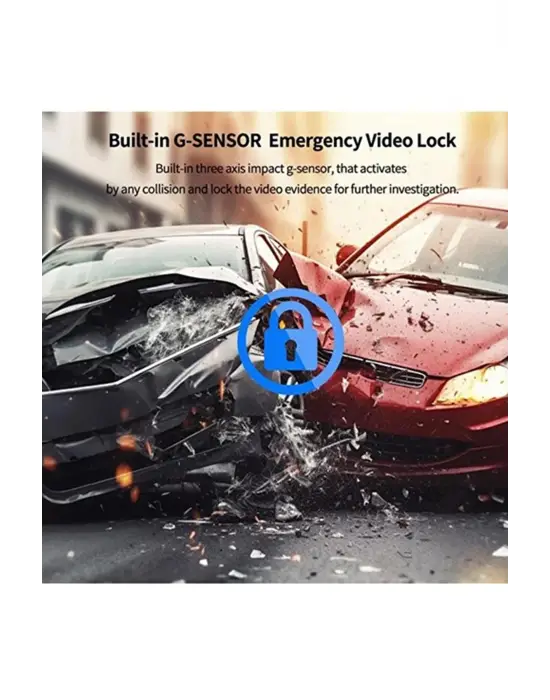 4k Wifi Çift Kameralı Araç Kamerası Gece Görüşlü G-sensörlü Dash Cam 170 Derece
