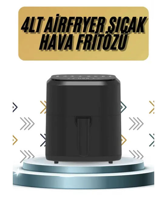 4l Airfryer Hazneli Hava Fritözü Yağsız Fritöz Taşınabilir Fırın İşlevi Gören Pratik