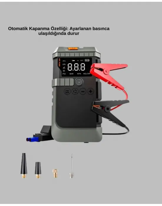 4’ü 1 Arada Powerbank Özellikli Araç Akü Şarj Takviye Cihazı