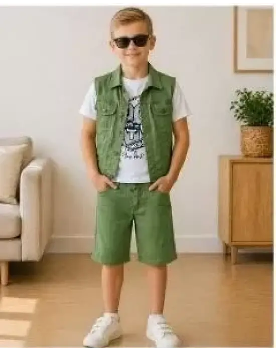 5/12 Yaş Kot(denim) Kumaş Tişörtlü Çocuk Takımı