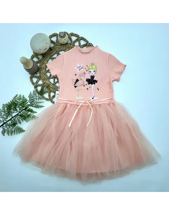 Çarpıcı Flamingo Balerin Kız Tütü Elbise