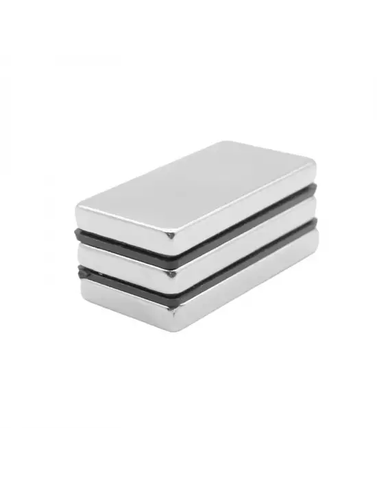 5 Adet 40x20x5mm Neodyum Magnet Güçlü N35 Mıknatıs Köşeli Nikel Kaplama