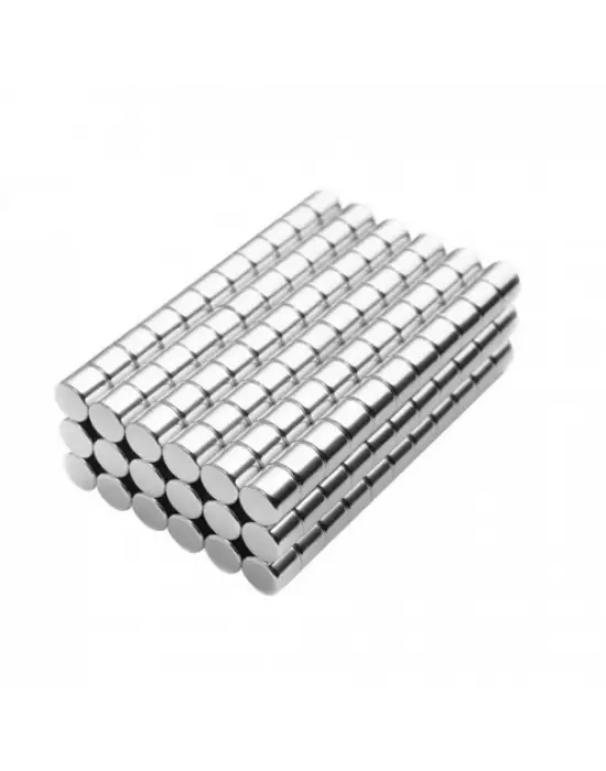 5 Adet 4x4 Mm Yuvarlak Neodyum Mıknatıs N35 Güçlü Magnet Nikel Kaplama