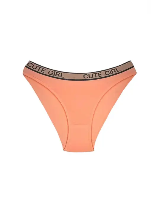 5 Adet Beli Yazılı Pamuklu Kalın Lastik Kadın Slip Külot