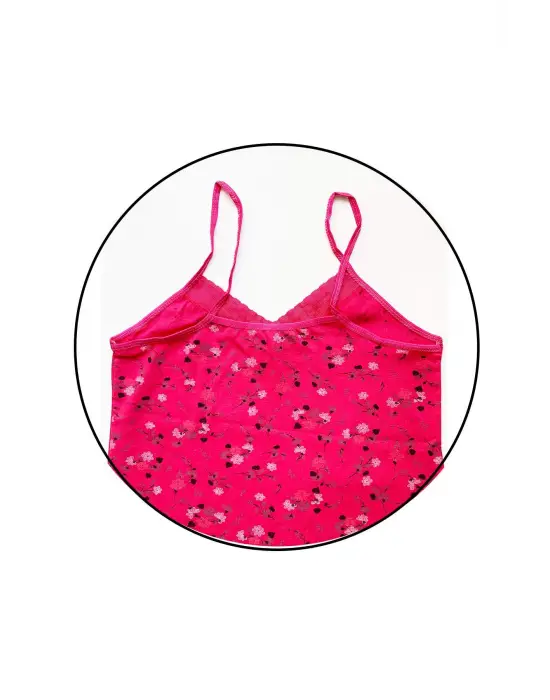 Omarı Desenli Kadın Askılı Pamuklu Atlet Seti