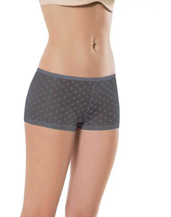 Omarı Çekici Tül Dantel Kadın Boxer Külot Seti