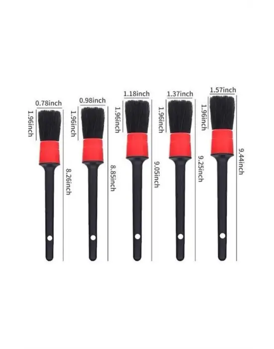 5 Adet Oto Detaylı Temizleyici Araç İçi Temizlik Fırça Seti Koltuk Döşeme Kapı Toz Alma Fırçası