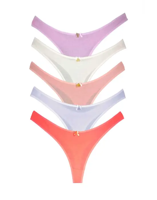 5 Adet Pamuklu Kadın Klasik Tanga Soft Renkler