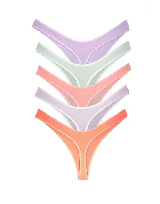 5 Adet Pamuklu Kadın Klasik Tanga Soft Renkler