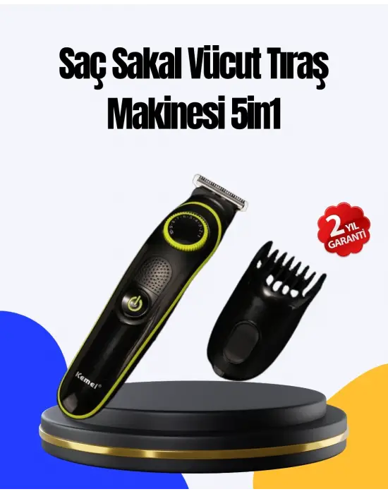 5 Başlıklı Çok Fonksiyonlu Saç Kesme Ve Sakal Düzeltme Makinesi Erkek Bakım Aleti