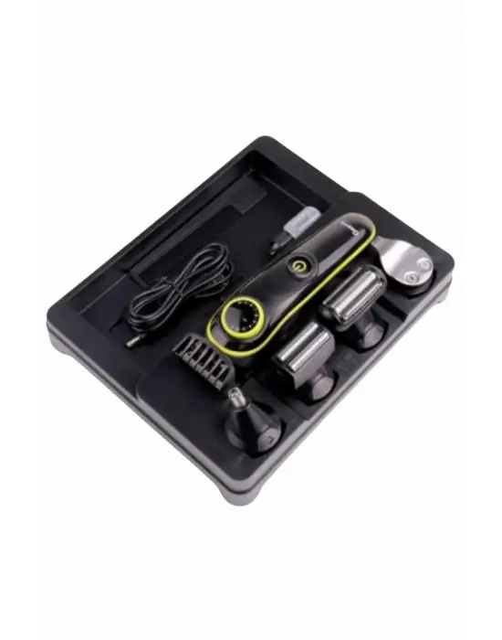 5 Başlıklı Şarjlı Tıraş Makinesi Kablosuz Saç Sakal Burun Tıraşına Uygun