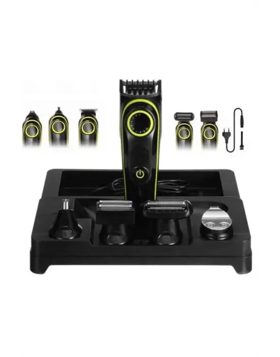 5 Başlıklı Şarjlı Tıraş Makinesi Led Ekran Saç Sakal Ense Tıraşına Uygun Bakım Seti