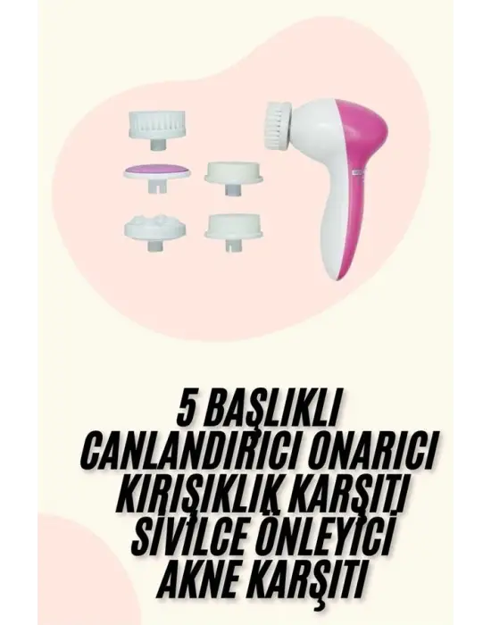 5 Başlıklı Titreşimli Cilt Temizleme Seti Canlandırıcı Ve Onarıcı