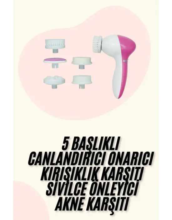 5 Başlıklı Titreşimli Cilt Temizleme Seti Canlandırıcı Ve Onarıcı