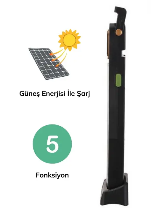 5 Fonksiyonlu Güneş Enerjisi İle Şarj Olabilen 48 Ledli Işıldak,aydınlatma Pr-3838