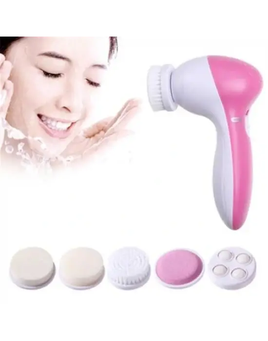 5 İn 1 Pilli Yüz Temizleme,masaj Ve Peeling Fırça Seti