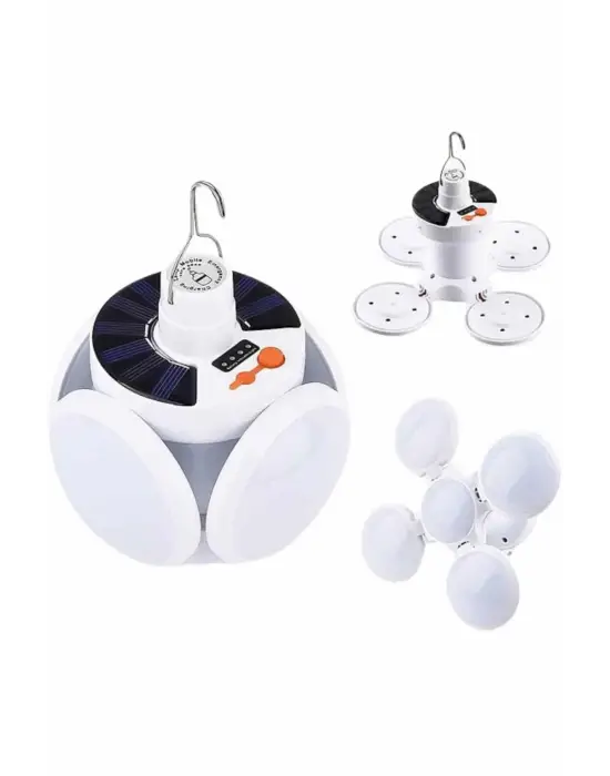 5 Kanatlı Bahçe Aydınlatma Led Askılı Solar Güneş Enerji Usb Sarjlı