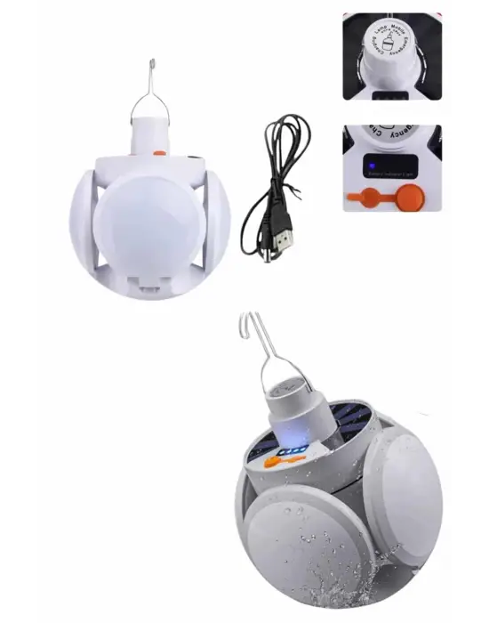 5 Kanatlı Bahçe Aydınlatma Led Askılı Solar Güneş Enerji Usb Sarjlı