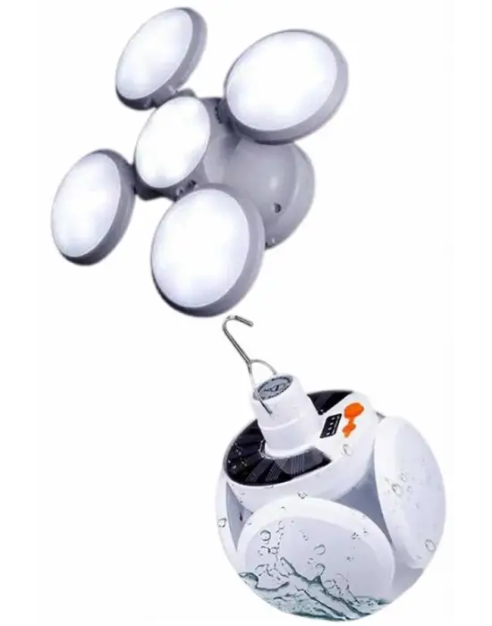 5 Kanatlı Bahçe Aydınlatma Led Askılı Solar Güneş Enerji Usb Sarjlı