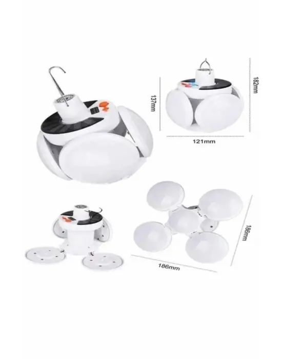 5 Kanatlı Bahçe Aydınlatma Led Askılı Solar Güneş Enerji Usb Sarjlı