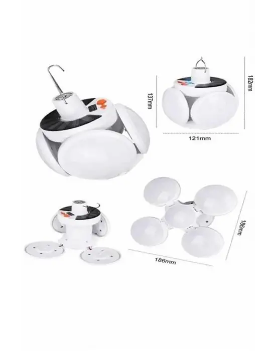 5 Kanatlı Bahçe Aydınlatma Led Askılı Solar Güneş Enerji Usb Sarjlı