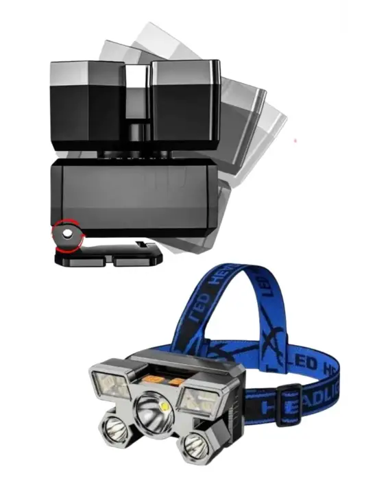 5 Led Far Şarj Edilebilir Güçlü Kafa Lambası Kamp Lambası 4 Modlu