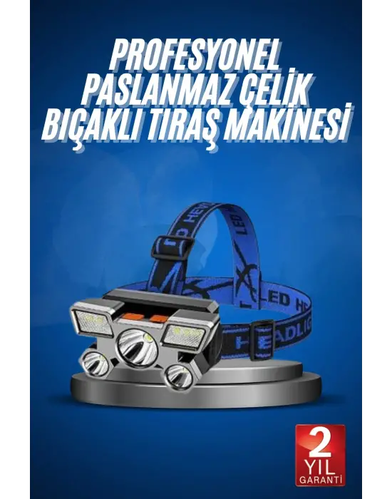 5 Led Far Şarj Edilebilir Güçlü Kafa Lambası Kamp Lambası 4 Modlu (kopya)