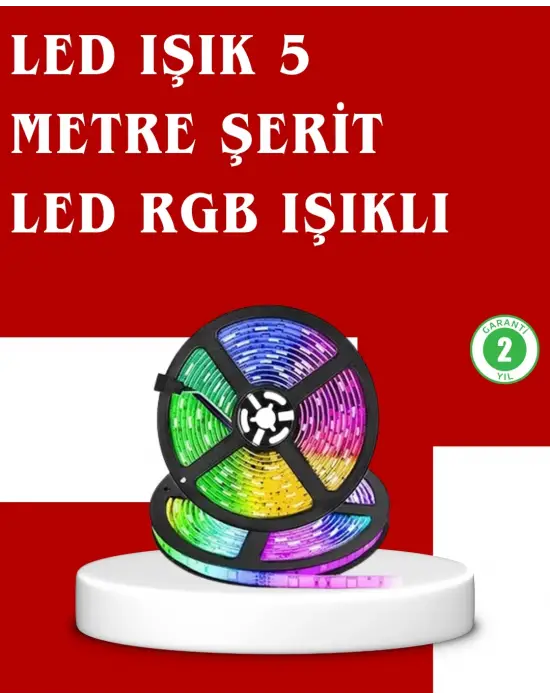 5 Metre Kumandalı Rgb Şerit Led Aydınlatma