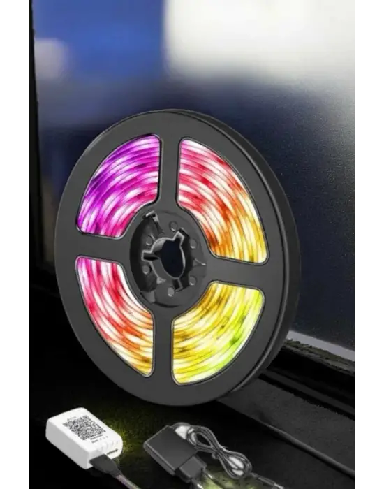 5 Metre Şerit Led Rgb Işıklı Kumandalı Güç Adaptörü Her Ortama Uygun