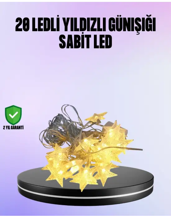 5 Metre Yıldız Şeklinde Led Şerit Işık Sabit Beyaz Aydınlatma